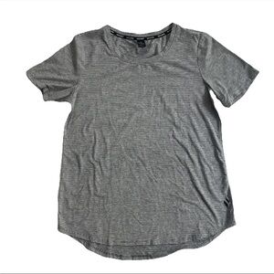 Skechers Women’s Shirt M Stripe Curved Hem Crew Neck Stretch Loungewear Comfort